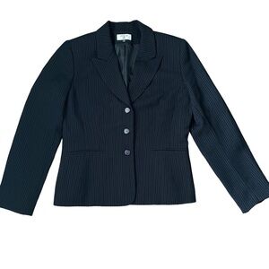 Stresa Black Pinstriped Oversized Blazer Size 10